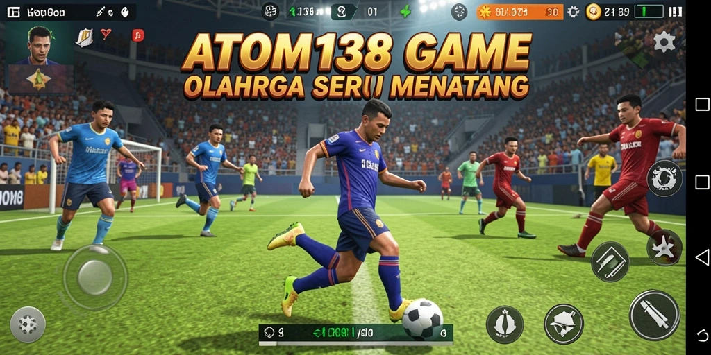 Tangkapan layar ATOM138 menampilkan aksi seru dari pertandingan olahraga yang kompetitif.