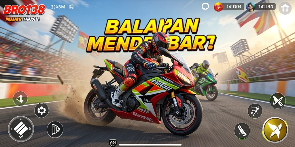 Gameplay mendebarkan dengan balapan motor di sirkuit menantang.