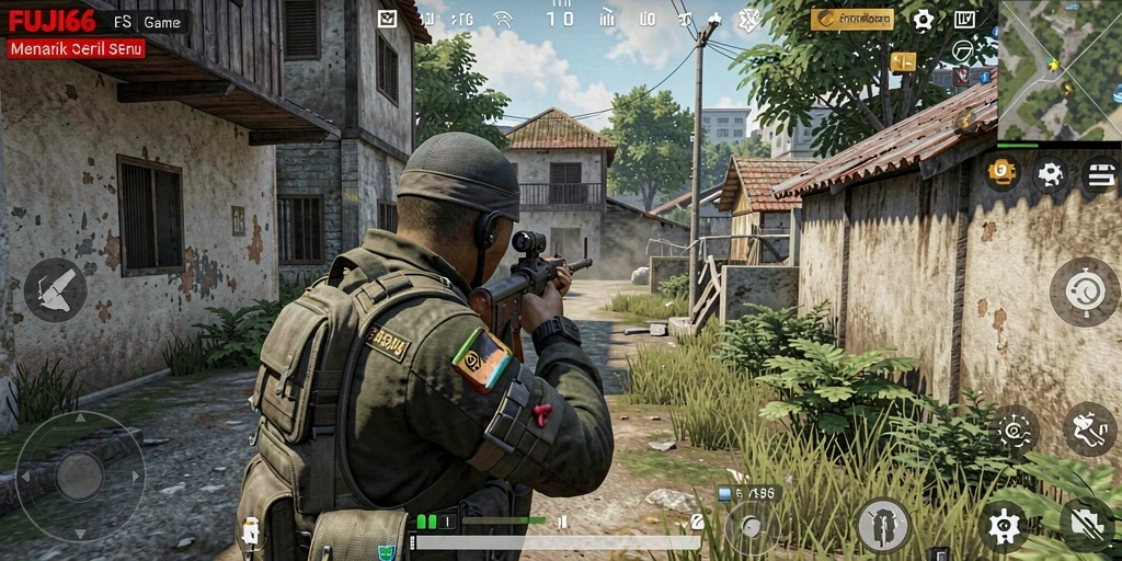 Tampilan aksi mendebarkan dalam gameplay FUJI66.