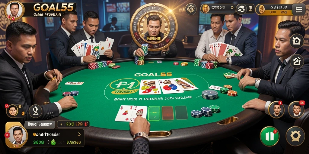 Tampilan menarik dari gameplay poker di GOAL55.