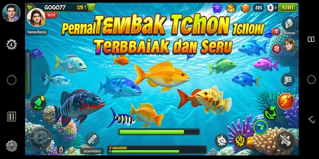Screenshot utama GOGO77 menampilkan aksi tembak ikan yang seru.