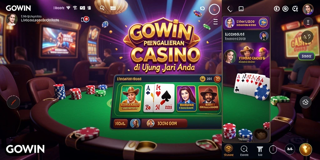 Tampilan menarik dari gameplay GOWIN dengan dealer langsung.