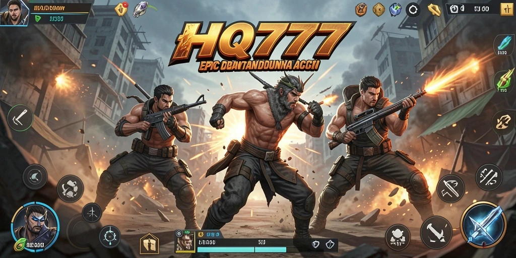 Tangkapan layar yang menunjukkan aksi mendebarkan dalam HQ777.