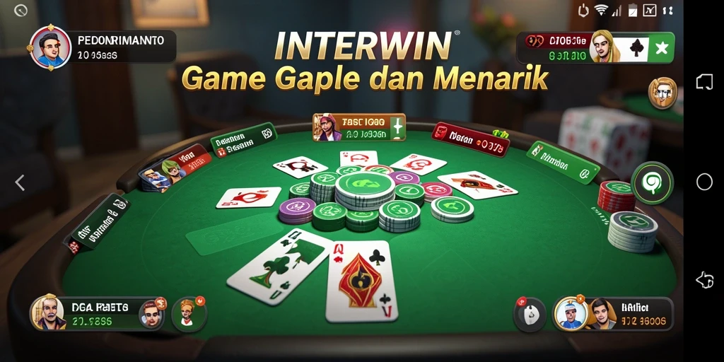 Tampilan seru gameplay Gaple dalam INTERWIN.