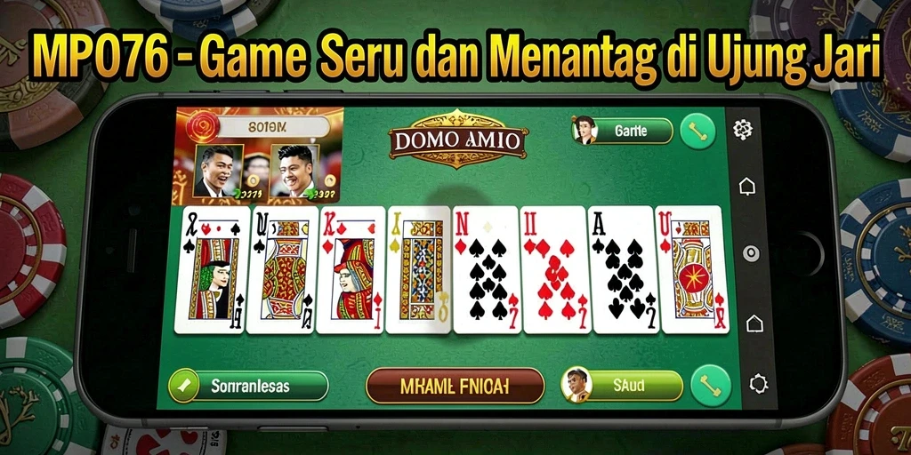 Tampilan screenshot MPO76 menampilkan gameplay Domino yang menarik dan penuh aksi.