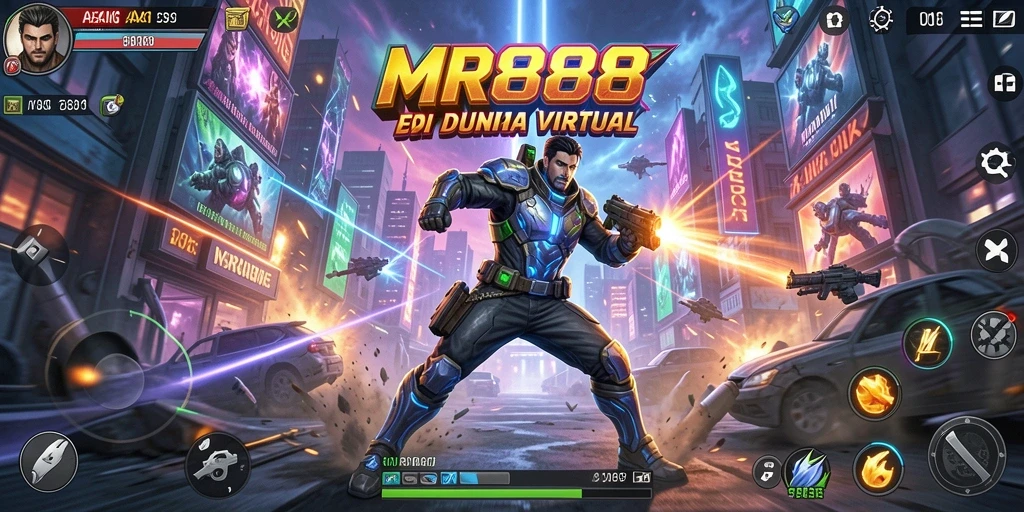 Tampilan epik pertempuran dalam gameplay MR888 yang mendebarkan.