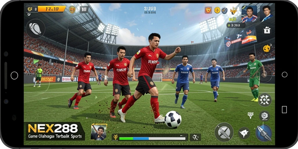 Screenshot NEX288 menampilkan aksi seru dalam pertandingan olahraga.