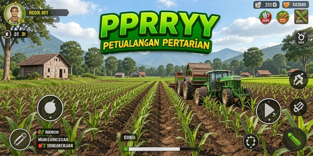 Tampilan seru dari gameplay pertanian di PPRRYY.