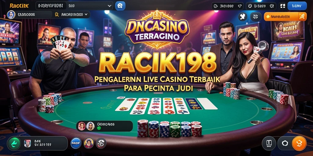 Tampilan gameplay Live Casino RACIK198 yang mendebarkan dan interaktif.