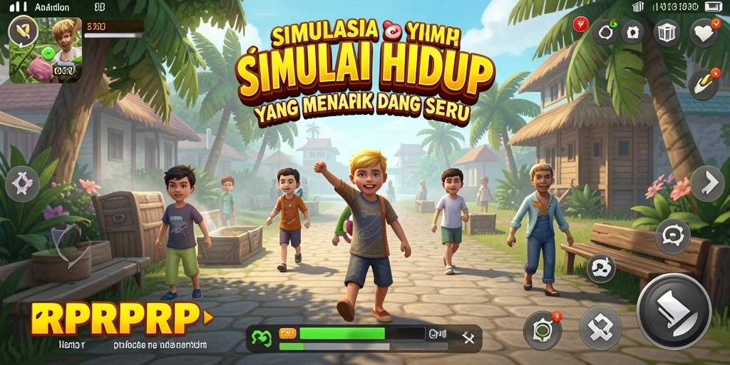 Tangkapan layar gameplay RPRPRP yang menggambarkan aktivitas simulasi yang seru.