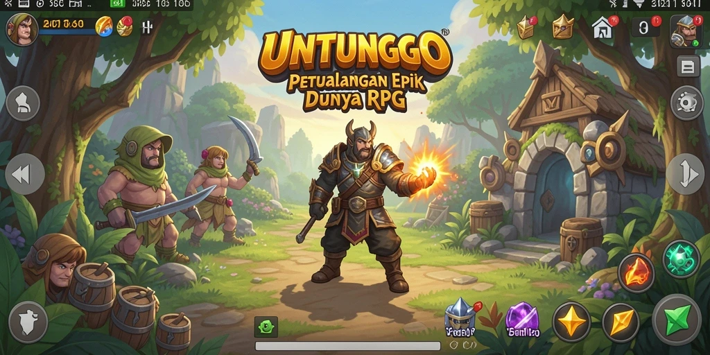 Gambaran visual menakjubkan dari gameplay UNTUNGGO dengan pertarungan yang mendebarkan.
