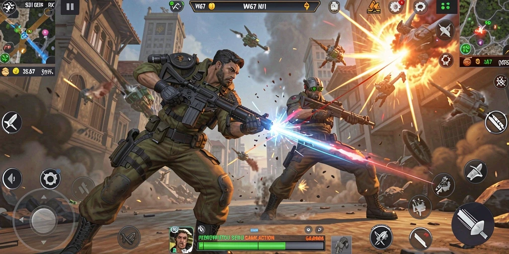 Tampilan menarik dari aksi intens dalam game W67.