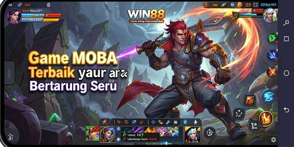 Tampilan gameplay epik di arena pertarungan WIN88.