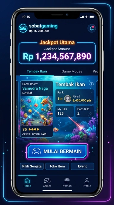 Tampilan menarik dari aplikasi sobatgaming yang memudahkan navigasi.
